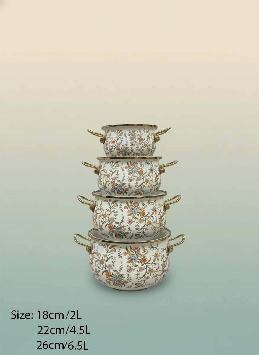 Boshilang 3pcs Enamel Casserole With Lid